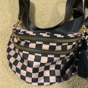 Checkered & leopard crossbody bags from gold blush.